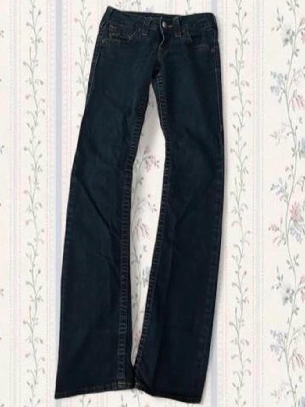 True Religion dark navy straight leg jeans Y2K